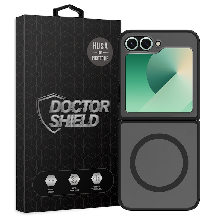 Husa de Protectie, Compatibila Samsung Galaxy Z Flip6, Doctor Shield Fantom, MagSafe - Negru