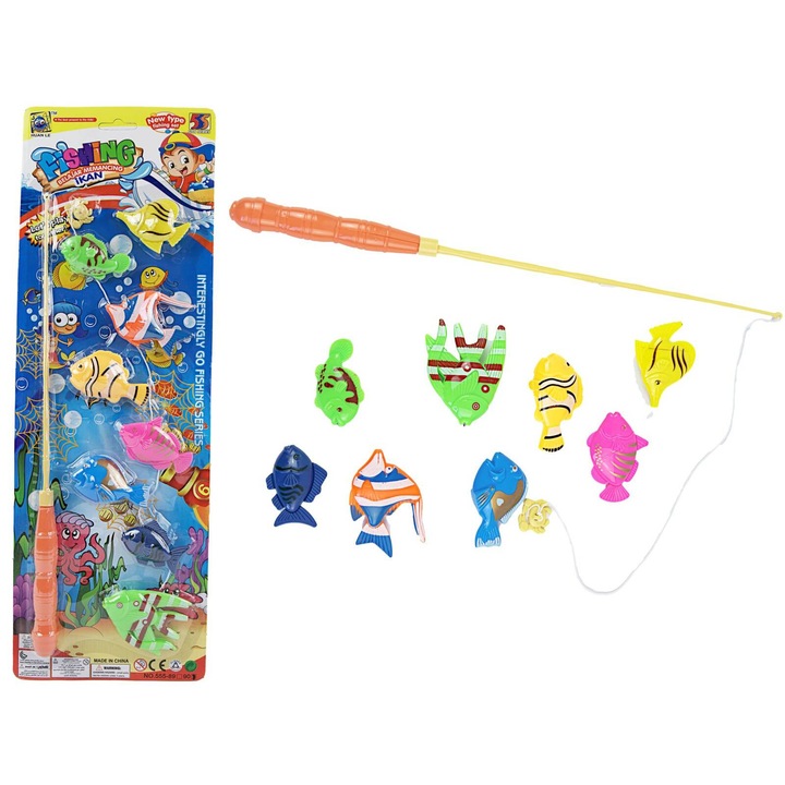 Joc interactiv de pescuit pentru copii, MAKSIK, 8 pesti, pentru copii 3 ani+