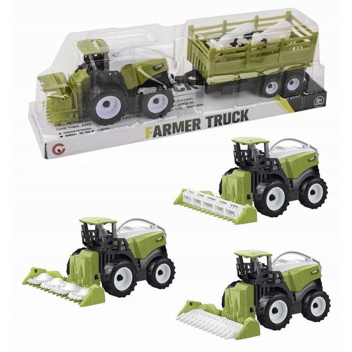 Трактор Kombajn rolniczy комплект с животни, 32x9x7см