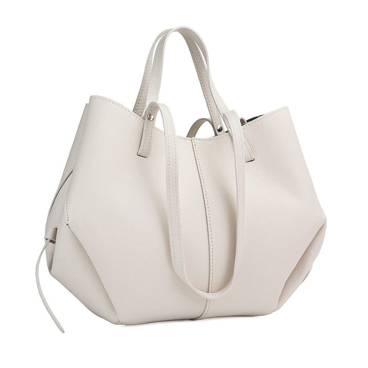 Poseta Piele Mirai - Bej, Geanta Casual din Piele Naturala, Geanta, Genti