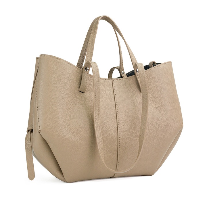 Poseta Piele Mirai - Crem, Geanta Casual din Piele Naturala, Geanta, Genti