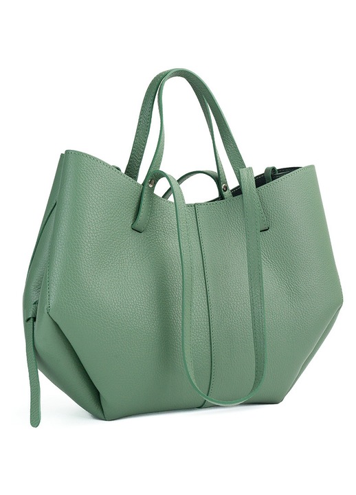 Poseta Piele Mirai - Verde Menta, Geanta Casual din Piele Naturala, Geanta, Genti
