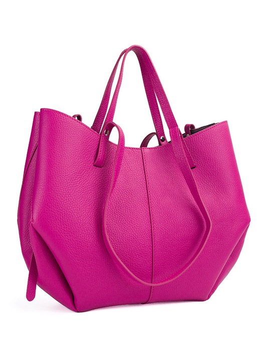 Poseta Piele Mirai - Fucsia, Geanta Casual din Piele Naturala, Geanta, Genti