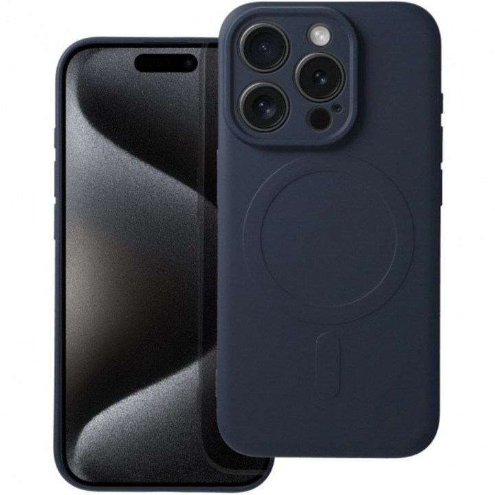 Калъф Techsuit за телефон, силиконов, тъмносин, за Apple iPhone 15 Pro