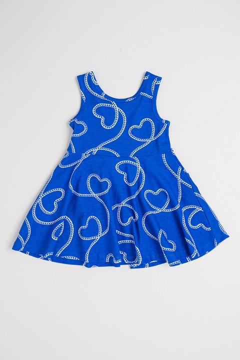 GAP, Rochie scurta de bumbac, Alb/Albastru royal