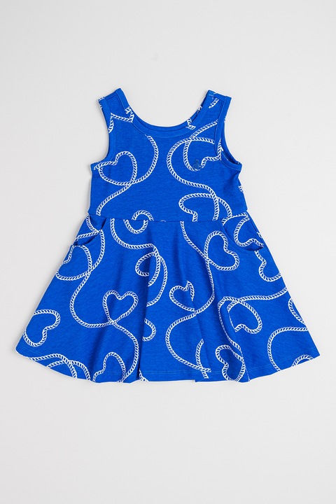 GAP, Rochie scurta de bumbac, Alb/Albastru royal