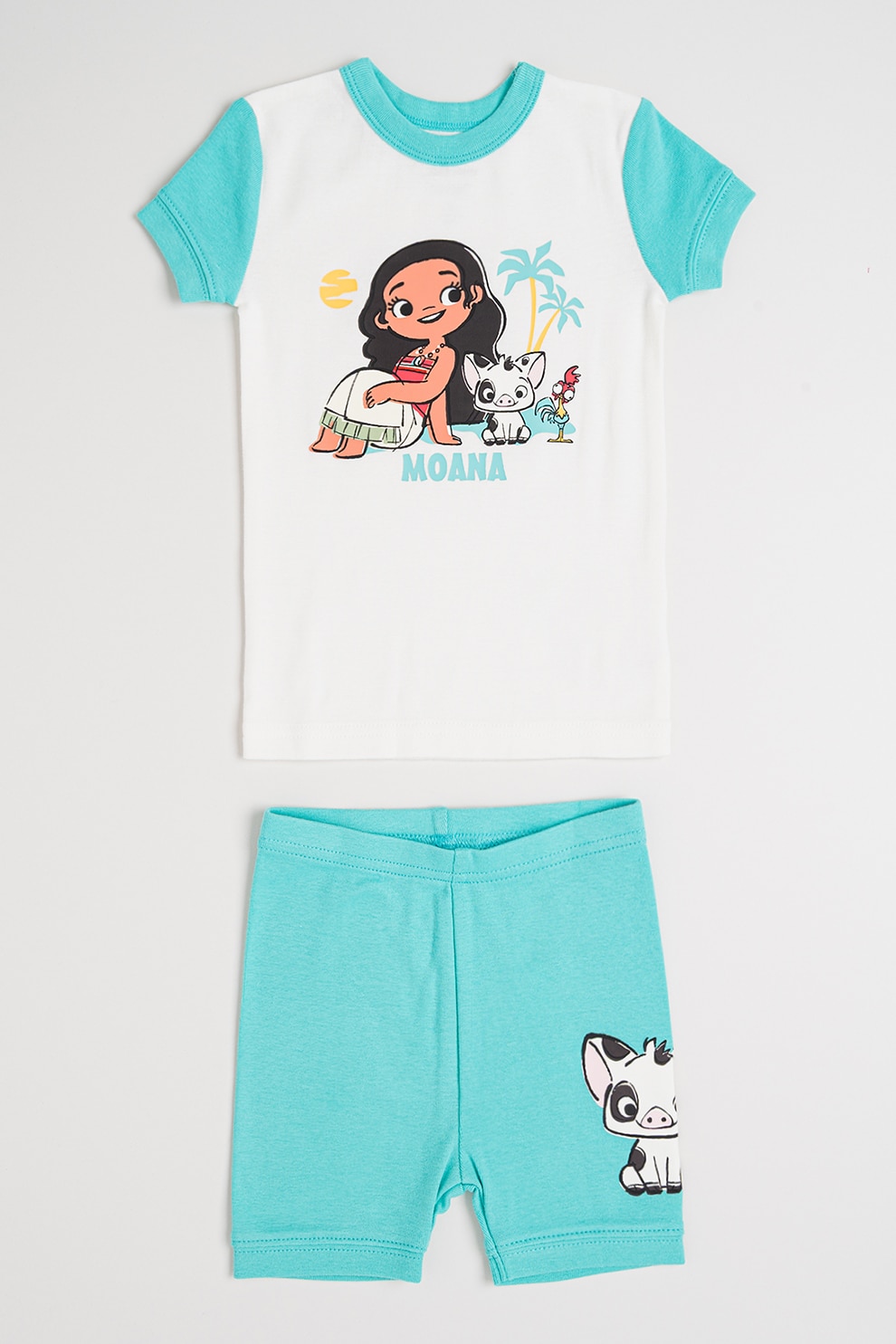 GAP, Pijama scurta cu Moana, Alb, Rosu stins, Verde persan, 100 CM