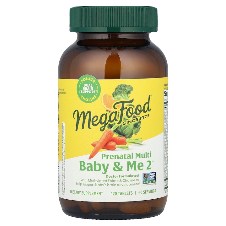 Multivitamine prenatale, MegaFood, Baby & Me 2, 120 de comprimate