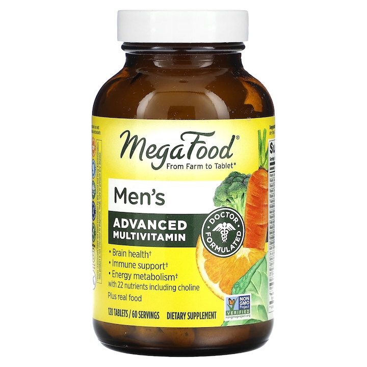 MegaFood, Multivitamine avansate pentru barbati, 120 de comprimate