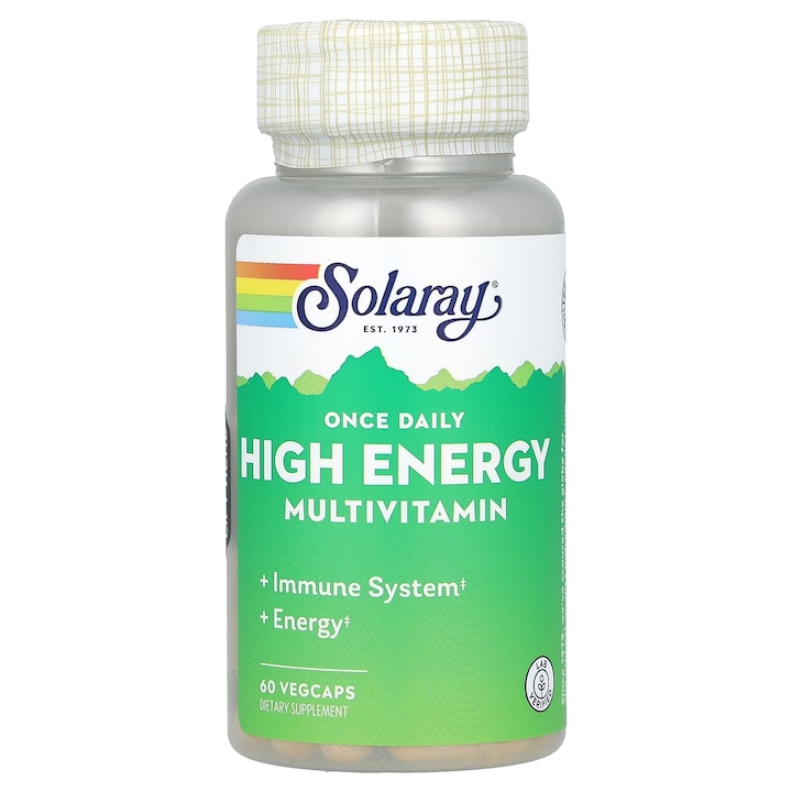 Solaray, Multivitamine cu actiune energizanta, o data pe zi, 60 capsule vegetariene