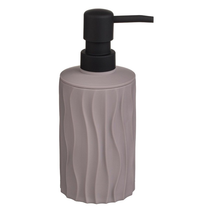 Dozator din plastic taupe cu model waves pentru sapun lichid 380ml