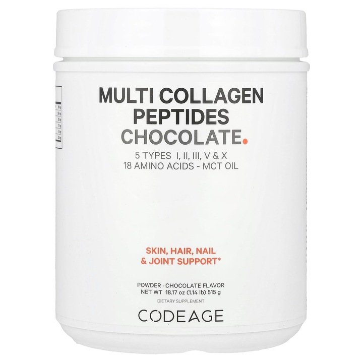 Peptide multikolagenice Codeage, pudra, ciocolata, 515 g