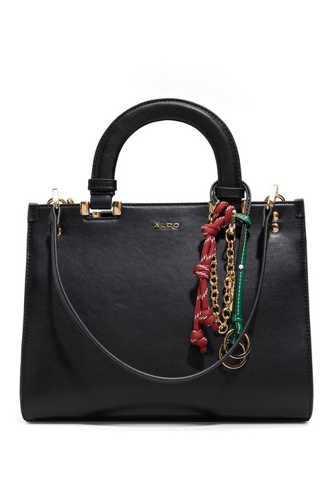 Aldo, Чанта за рамо от еко кожа Marisa с отделящ се аксесоар, Червен, Черен, Морско зелено