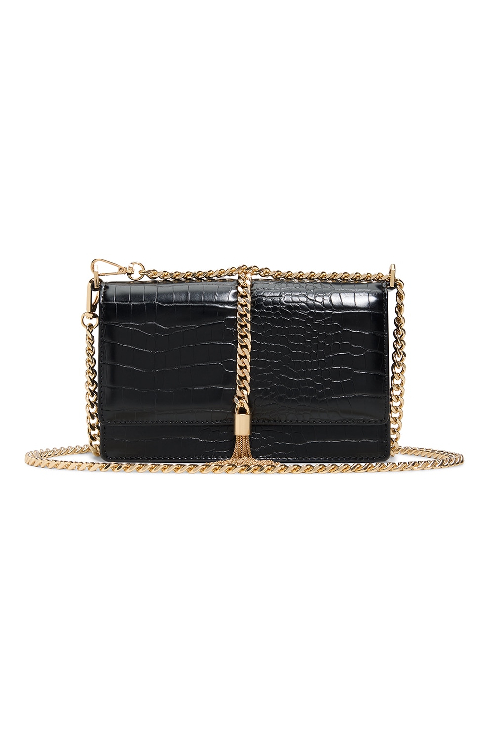 Aldo, Geanta crossbody cu bareta din lant Lilitha, Negru - eMAG.ro
