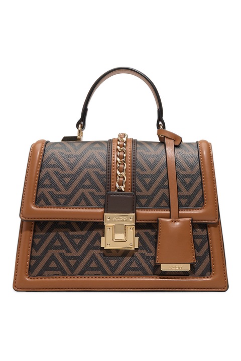 Aldo, Geanta de piele ecologica cu bareta detasabila si maner Martissa, Maro inchis, Caramel