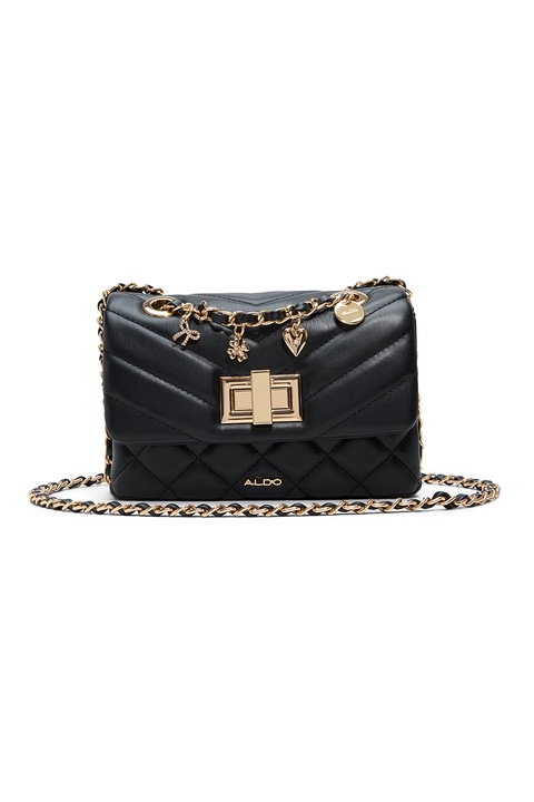 Aldo, Geanta crossbody din piele ecologica cu model matlasat Nila, Negru