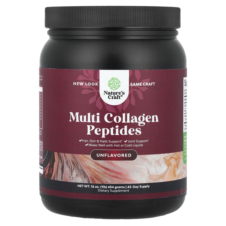Pudra de colagen, Nature's Craft, multicolagen, 454g