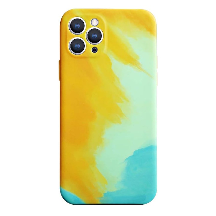 Калъф Touch Of Canvas за Apple iPhone 7/8G/SE2020, Ярки цветове, Артистичен дизайн, Пълна защита, Устойчив TPU, Удароустойчив, Оригинална защита, Устойчив на надраскване, Внимателно изработени покрития, Зелен/Оранжев