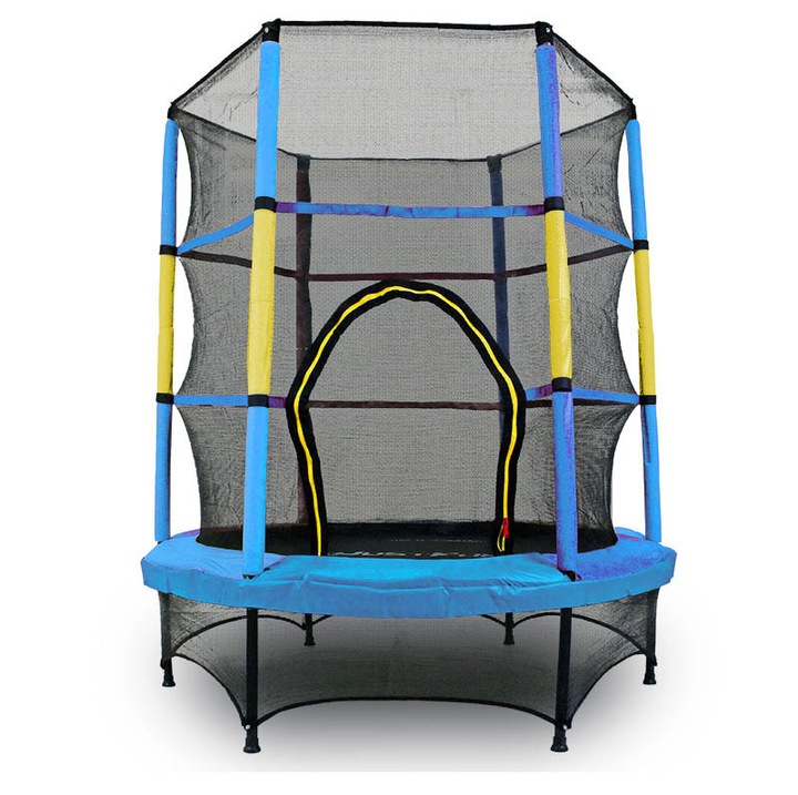 Батут Just Fun, 140 см, за употреба на закрито и открито, с предпазна мрежа