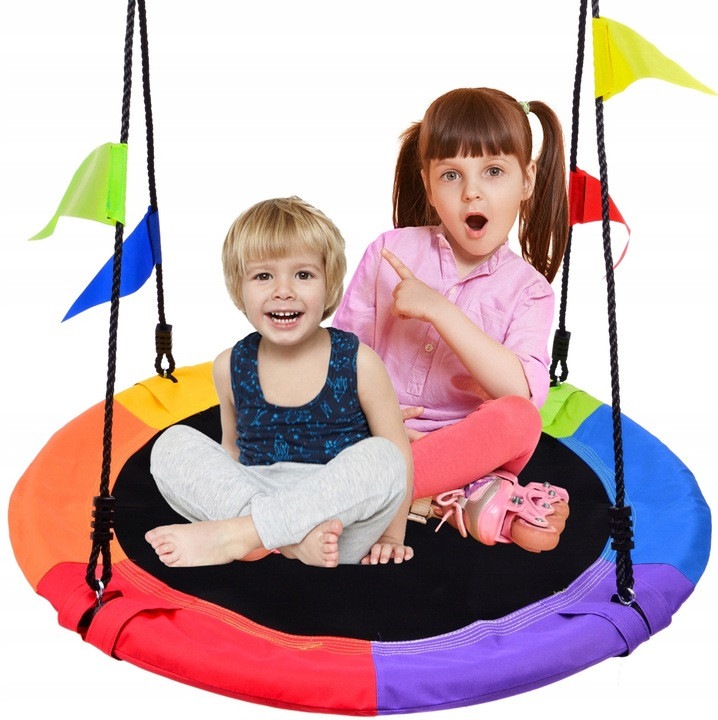 Детска люлка Just Fun, Щъркелово гнездо XXL, метална, 100 см, многоцветна