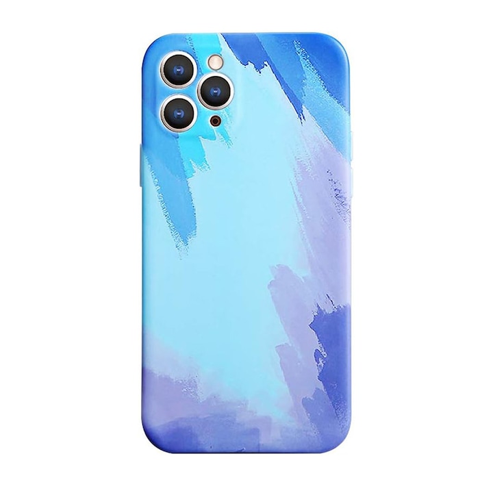 Калъф Touch Of Canvas за Apple iPhone 7/8G/SE2020, Ярки цветове, Артистичен дизайн, Пълна защита, Устойчив TPU, Удароустойчив, Оригинална защита, Устойчив на надраскване, Внимателно изработени покрития, Син/Лилав