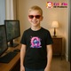 Tricou Alfabet Litera Q cu Stitch Roz fericit, explozie de culori, Copii, 100% bumbac, Cri-Flo, Culoare Negru, Marime 7-8 ani, 134 CM