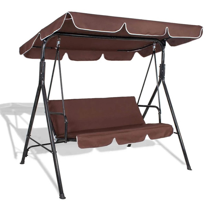 Balansoar JUST GARDEN Relax, pentru 3 persoane, maro, 166x152x103cm