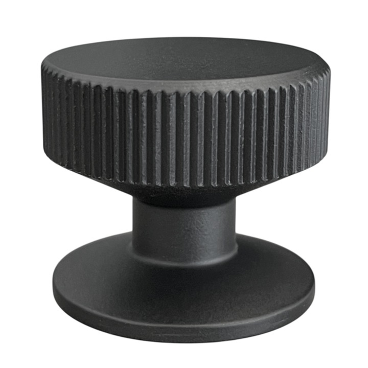 Buton pentru mobila Kadir, finisaj negru mat CB, Ø:35 mm