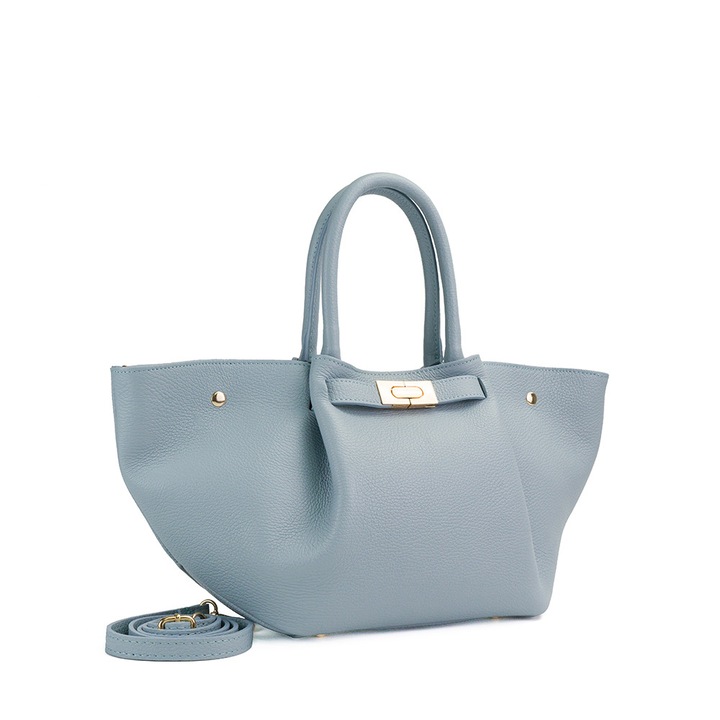 Poseta Piele Adele - Bleu, Geanta Casual din Piele Naturala, Geanta, Genti