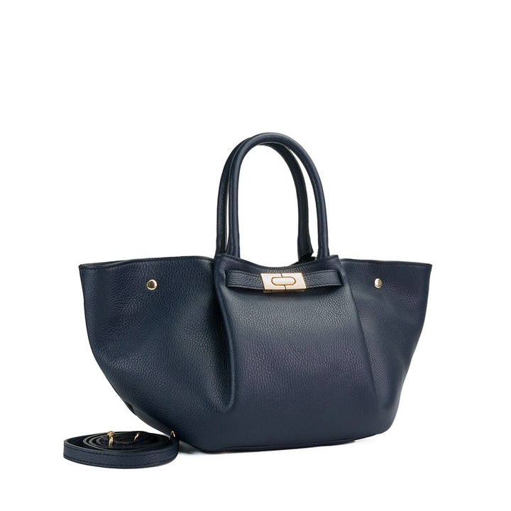 Poseta Piele Adele - Bleumarin, Geanta Casual din Piele Naturala, Geanta, Genti