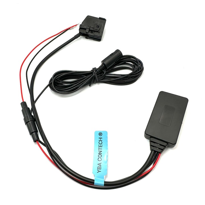 Bluetooth AUX IN adapter mikrofonnal, 18 tűs, Mercedes-Benzhez – zenelejátszás és hívások, 1999–2006, 12 V DC, fekete