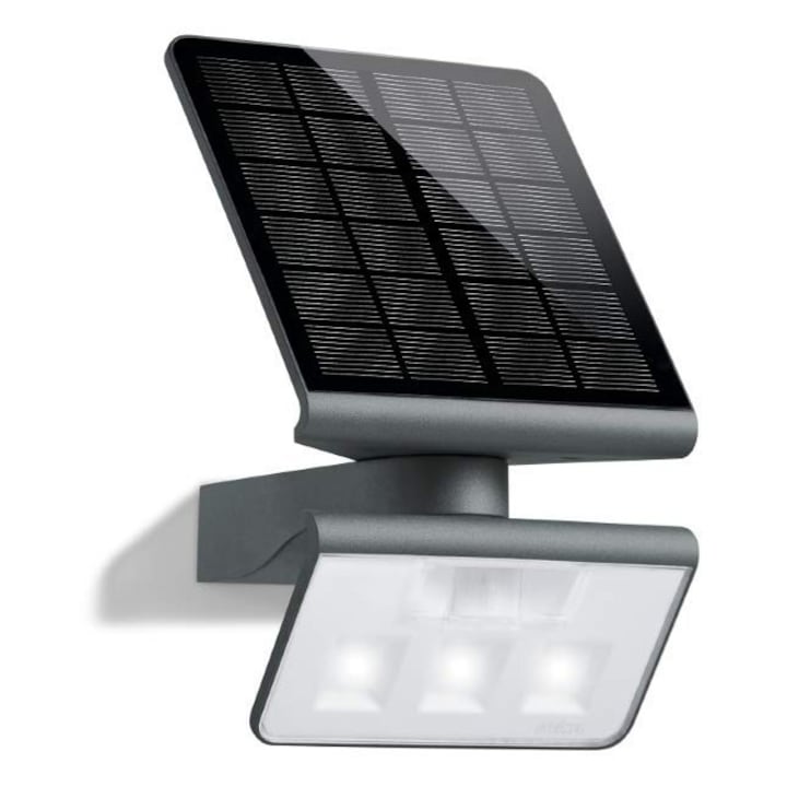 Steinel Xsolar Ls Антрацитна слънчева лампа за външно ползване, стенна лампа, детектор за движение, нощна лампа, слънчева градинска лампа, батерия 2500 Mah
