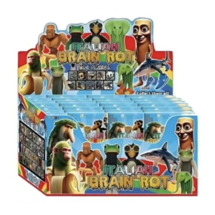 Set 24 Pliculete MASHASHOP Italian Brain Rot, figurine surpriză, multicolor, 7 cm