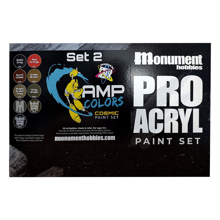 Pro Acryl AMP Colors Cosmic festékkészlet vol.2, Monument Hobbies, 9x22 ml