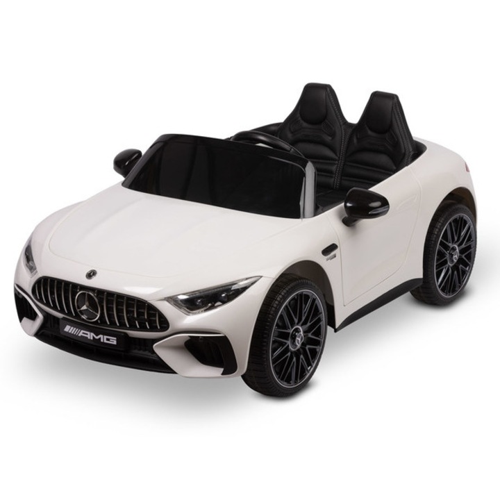 Elektromos kisautó Mercedes SL63, Toyz, 12V, fehér, 3-8 éves gyermekeknek, távirányítóval, 3 sebességes