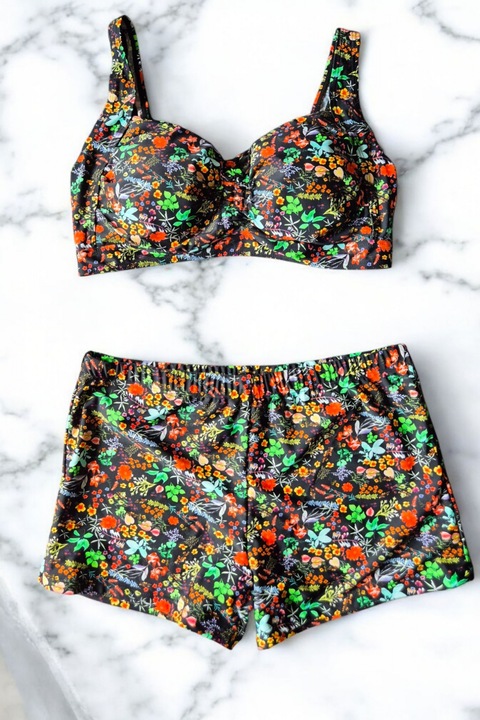 Női kétrészes fürdőruha, plus size, rövidnadrág, többszínű M5007 10376, Többszínű