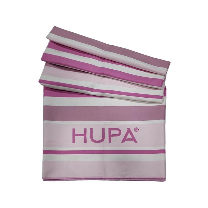 Плажна кърпа Hupa, модел Beverly, розови райета, 175x80см, 200gsm микрофибърен материал