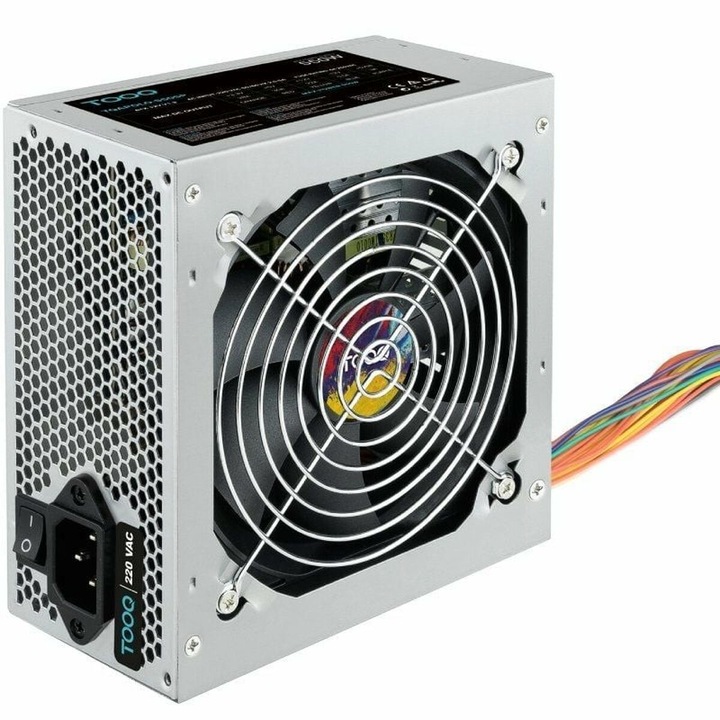 Surse PC TooQ TQAPOLO-550SP ATX 550W, argintie, 15cm, cu ventilator de 12cm