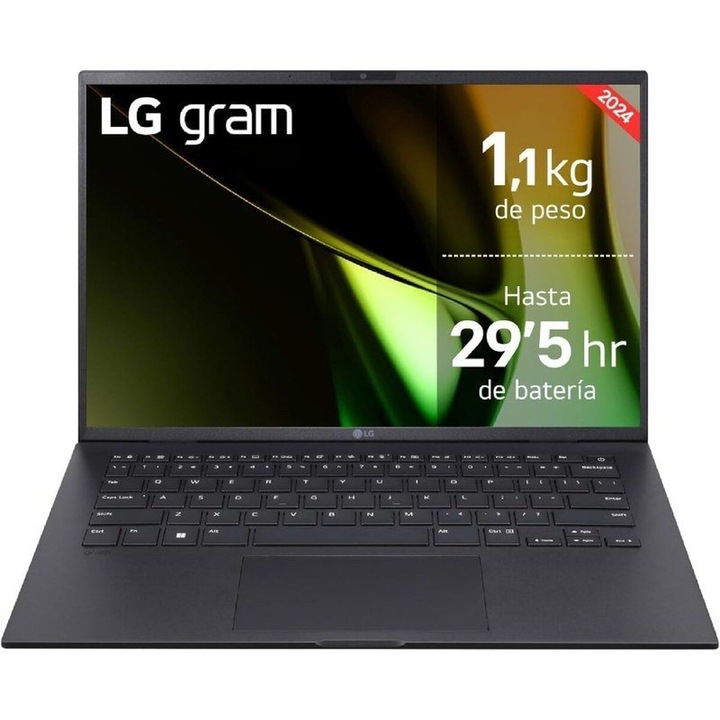 LG Gram 14ZD90RU-G.AX55B 14"-os laptop, 16 GB RAM, 512 GB SSD, spanyol QWERTY, fekete