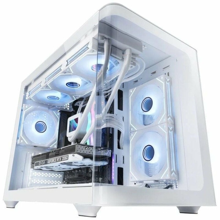 ATX féltorony ház Mars Gaming MCFUSIONMW fehér, MicroATX, 47.5cm