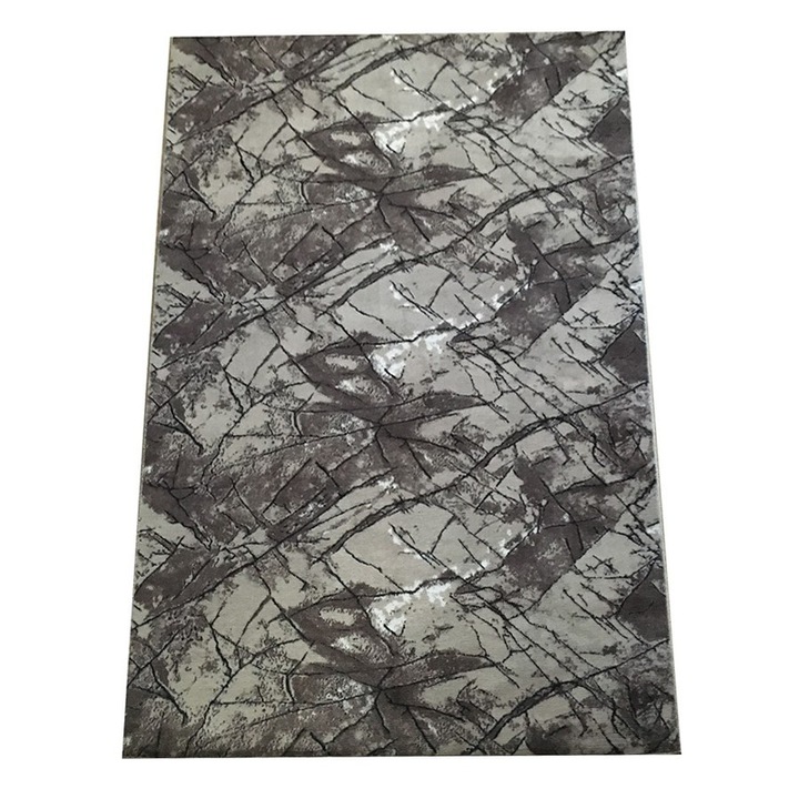 Covor Antiderapant Elma, Maro cu Negru, Poliester, 150 x 230 cm