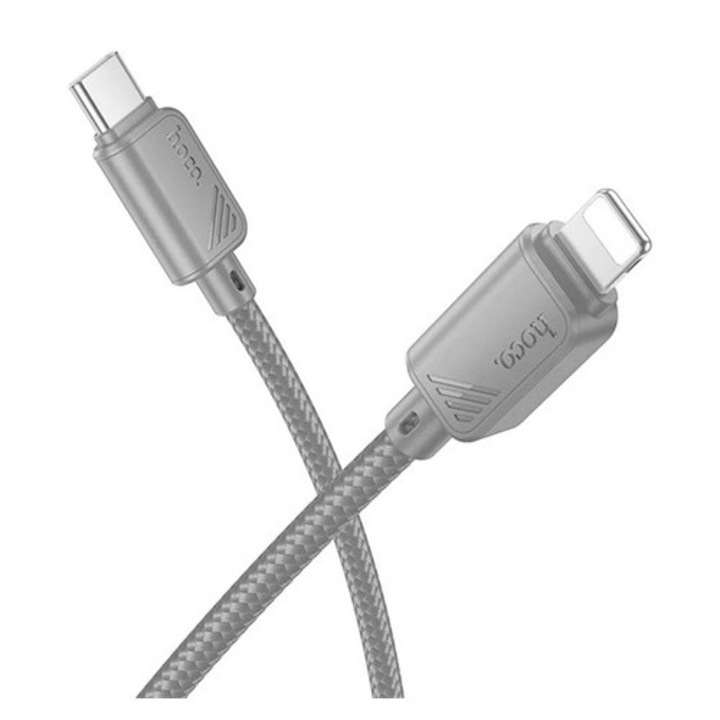 Hoco x113 adatkábel, type-c - lightning, 27w, pd gyorstöltő, 100cm, sötétszürke