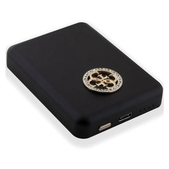 Guess 4g strassed metal logo vésztöltő type-c aljzat, 5000mah, 15w, magsafe, fekete