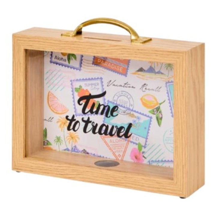 Касичка за спестяване на пари за пътуване, Време за пътуване, 21x15x5 см