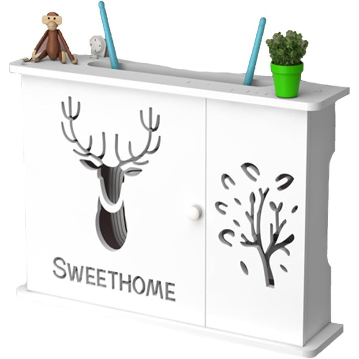 Стойка за WiFi рутер, Wacorresi, стенен монтаж, голям капацитет на натоварване, защита от прах