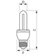 Bec fluorescent PHILIPS, forma 2U, E27, 23W, 6000 ore lumina calda