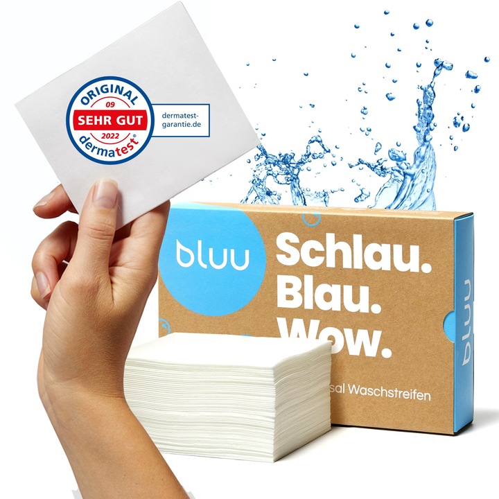 bluuwash organikus mosószer, univerzális, biológiailag lebomló, 60 csík, friss illatú