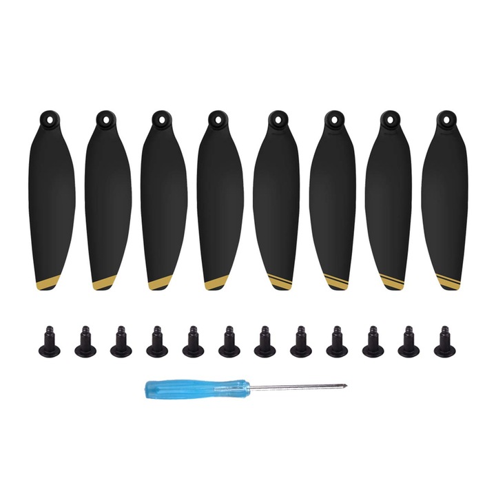 Set 8 elice TREXORA, stabilitate, zgomot redus, auriu, universal, plastic