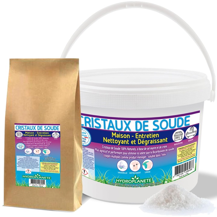 Univerzális mosószer, Hydroplanete, 100% tisztaságú szódakristály, por, 500g