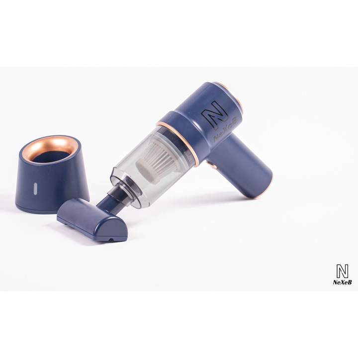 Aspirator auto si de casa fara fir NEXEB 2-in-1, 9000Pa, functie de suflare, reincarcabil USB, 120W, filtru HEPA lavabil, ideal pentru masina, birou si locuinta